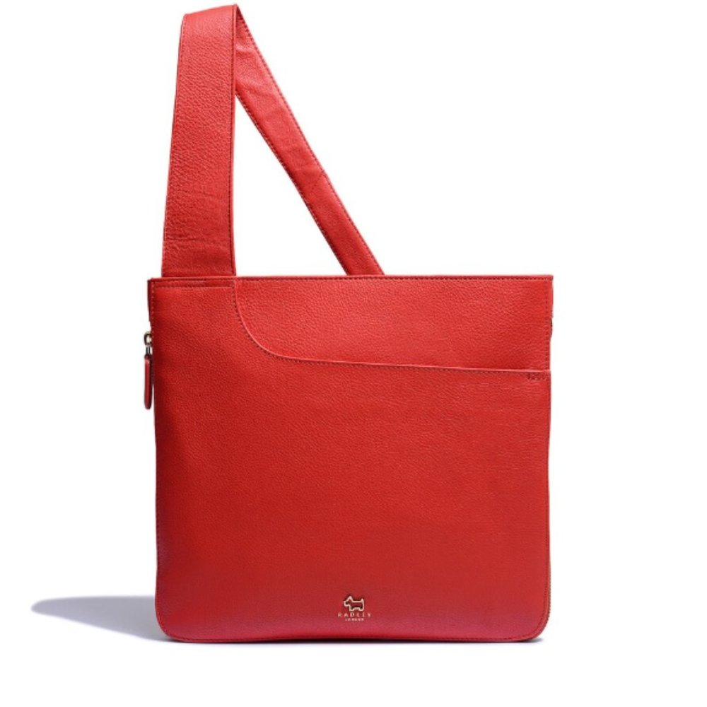 RADLEY London Red Pocket Leather Large Zip-Top Crossbody NWT
